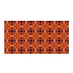 Peach Purple Abstract Moroccan Lattice Quilt Satin Wrap