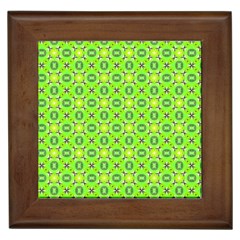 Vibrant Abstract Tropical Lime Foliage Lattice Framed Tiles by DianeClancy