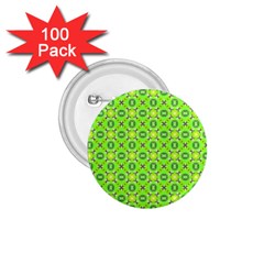 Vibrant Abstract Tropical Lime Foliage Lattice 1 75  Buttons (100 Pack) 