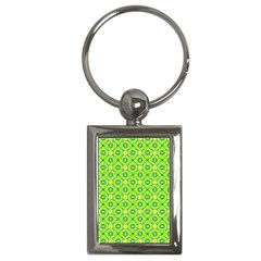 Vibrant Abstract Tropical Lime Foliage Lattice Key Chains (rectangle)  by DianeClancy