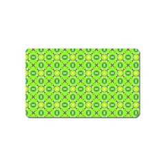 Vibrant Abstract Tropical Lime Foliage Lattice Magnet (name Card) by DianeClancy