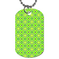 Vibrant Abstract Tropical Lime Foliage Lattice Dog Tag (two Sides) by DianeClancy