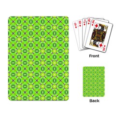 Vibrant Abstract Tropical Lime Foliage Lattice Playing Card by DianeClancy