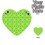 Vibrant Abstract Tropical Lime Foliage Lattice Playing Cards 54 (Heart)  Front - Spade4