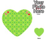 Vibrant Abstract Tropical Lime Foliage Lattice Playing Cards 54 (Heart)  Front - Diamond5