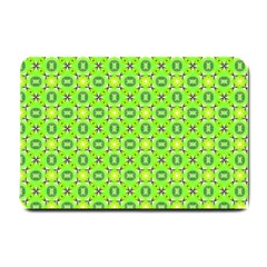 Vibrant Abstract Tropical Lime Foliage Lattice Small Doormat  by DianeClancy