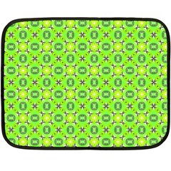 Vibrant Abstract Tropical Lime Foliage Lattice Fleece Blanket (mini) by DianeClancy