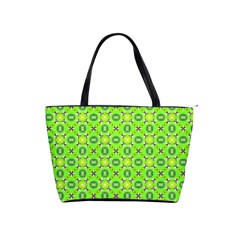 Vibrant Abstract Tropical Lime Foliage Lattice Shoulder Handbags by DianeClancy