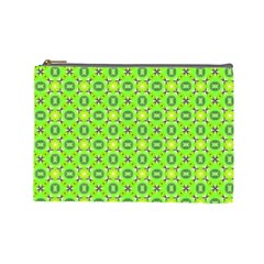 Vibrant Abstract Tropical Lime Foliage Lattice Cosmetic Bag (large)  by DianeClancy