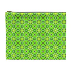 Vibrant Abstract Tropical Lime Foliage Lattice Cosmetic Bag (xl) by DianeClancy