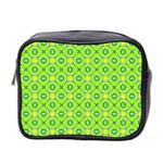 Vibrant Abstract Tropical Lime Foliage Lattice Mini Toiletries Bag 2-Side Front