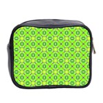 Vibrant Abstract Tropical Lime Foliage Lattice Mini Toiletries Bag 2-Side Back