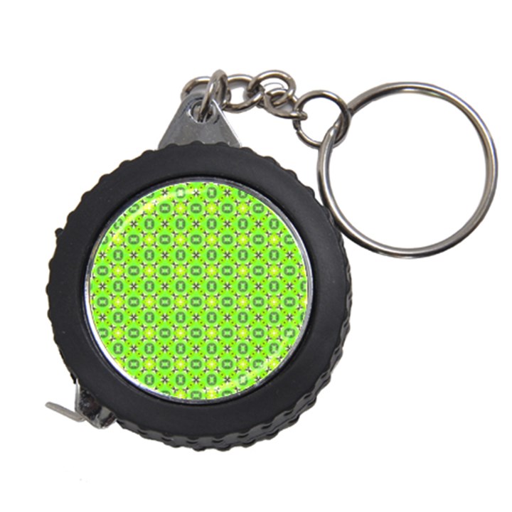 Vibrant Abstract Tropical Lime Foliage Lattice Measuring Tapes