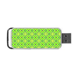 Vibrant Abstract Tropical Lime Foliage Lattice Portable Usb Flash (two Sides) by DianeClancy