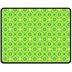 Vibrant Abstract Tropical Lime Foliage Lattice Double Sided Fleece Blanket (medium)  by DianeClancy