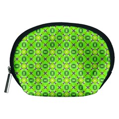 Vibrant Abstract Tropical Lime Foliage Lattice Accessory Pouches (medium)  by DianeClancy