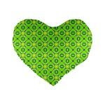 Vibrant Abstract Tropical Lime Foliage Lattice Standard 16  Premium Flano Heart Shape Cushions Front