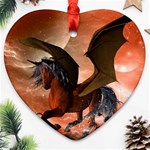 Wonderful Dark Unicorn In The Night Ornament (Heart)  Front