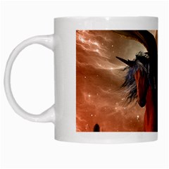 Wonderful Dark Unicorn In The Night White Mugs by FantasyWorld7