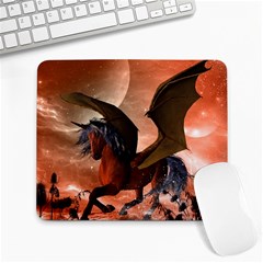 Wonderful Dark Unicorn In The Night Large Mousepads by FantasyWorld7