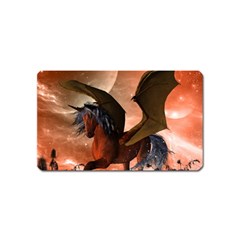 Wonderful Dark Unicorn In The Night Magnet (name Card) by FantasyWorld7