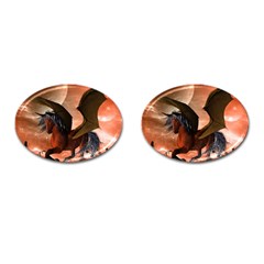 Wonderful Dark Unicorn In The Night Cufflinks (oval) by FantasyWorld7