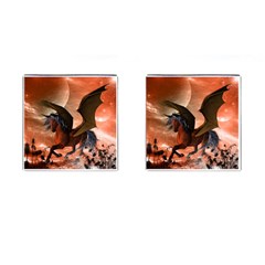 Wonderful Dark Unicorn In The Night Cufflinks (square) by FantasyWorld7