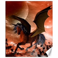 Wonderful Dark Unicorn In The Night Canvas 8  X 10  by FantasyWorld7