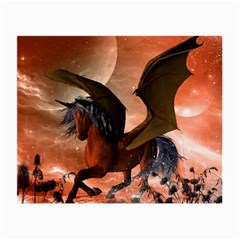 Wonderful Dark Unicorn In The Night Small Glasses Cloth (2-side) by FantasyWorld7