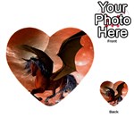 Wonderful Dark Unicorn In The Night Multi-purpose Cards (Heart)  Back 13