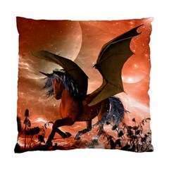 Wonderful Dark Unicorn In The Night Standard Cushion Case (two Sides) by FantasyWorld7