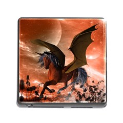 Wonderful Dark Unicorn In The Night Memory Card Reader (square) by FantasyWorld7