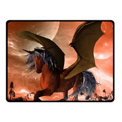 Wonderful Dark Unicorn In The Night Fleece Blanket (small)