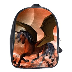 Wonderful Dark Unicorn In The Night School Bags (xl)  by FantasyWorld7