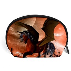 Wonderful Dark Unicorn In The Night Accessory Pouches (large)  by FantasyWorld7