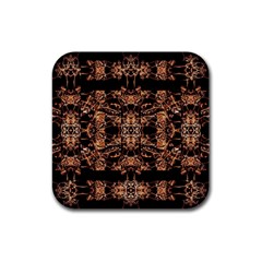 Dark Ornate Abstract  Pattern Rubber Square Coaster (4 Pack)  by dflcprints