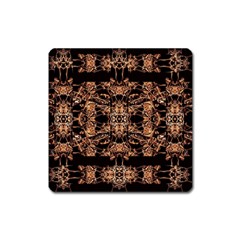 Dark Ornate Abstract  Pattern Square Magnet by dflcprints