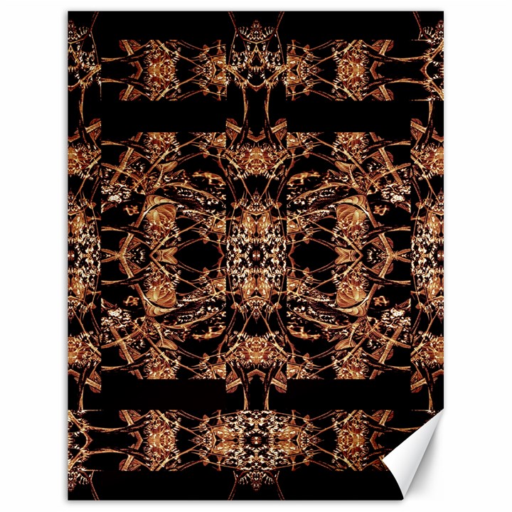 Dark Ornate Abstract  Pattern Canvas 18  x 24  