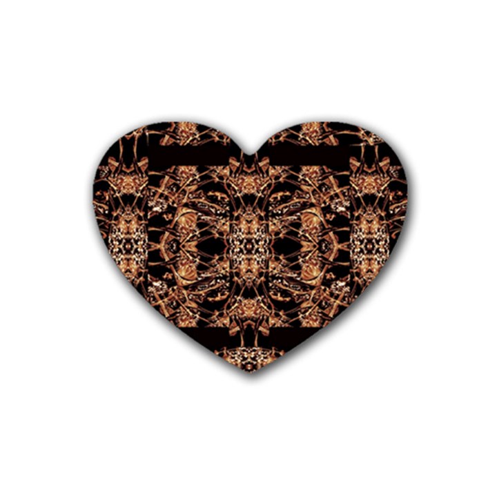 Dark Ornate Abstract  Pattern Heart Coaster (4 pack) 