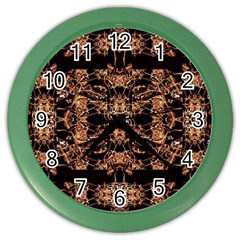 Dark Ornate Abstract  Pattern Color Wall Clocks by dflcprints