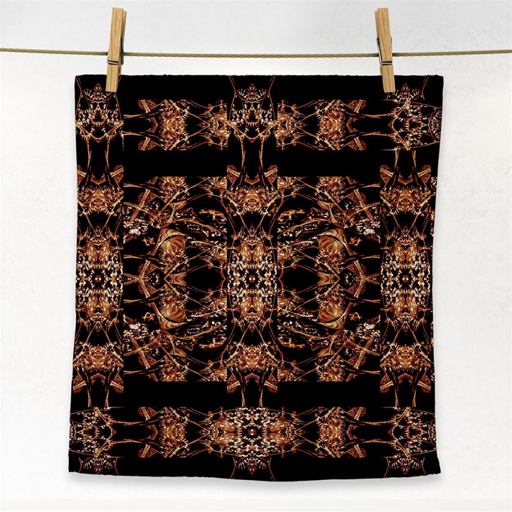 Dark Ornate Abstract  Pattern Face Towel