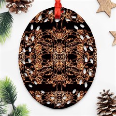 Dark Ornate Abstract  Pattern Oval Filigree Ornament (2-side)  by dflcprints