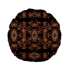 Dark Ornate Abstract  Pattern Standard 15  Premium Flano Round Cushions