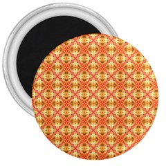 Peach Pineapple Abstract Circles Arches 3  Magnets by DianeClancy