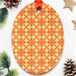 Peach Pineapple Abstract Circles Arches Ornament (Oval)  Front