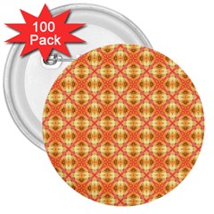 Peach Pineapple Abstract Circles Arches 3  Buttons (100 Pack)  by DianeClancy