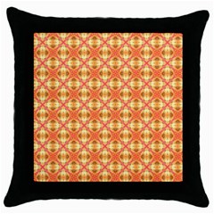 Peach Pineapple Abstract Circles Arches Throw Pillow Case (black) by DianeClancy