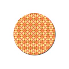 Peach Pineapple Abstract Circles Arches Magnet 3  (round) by DianeClancy