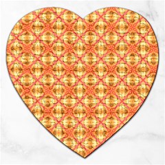 Peach Pineapple Abstract Circles Arches Jigsaw Puzzle (heart) by DianeClancy