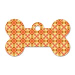 Peach Pineapple Abstract Circles Arches Dog Tag Bone (One Side) Front